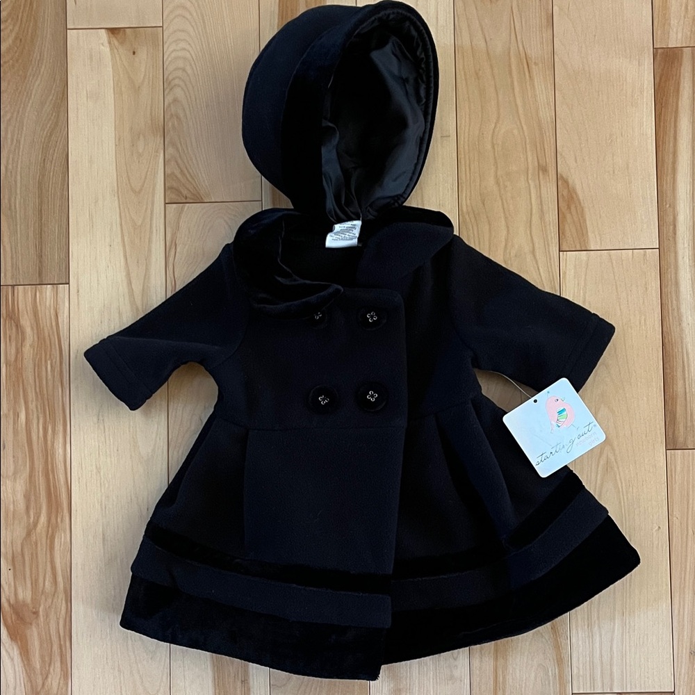 Starting Out Classic Black Pea Coat for Kids